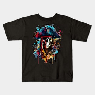 Colorful Pirate Skull Kids T-Shirt